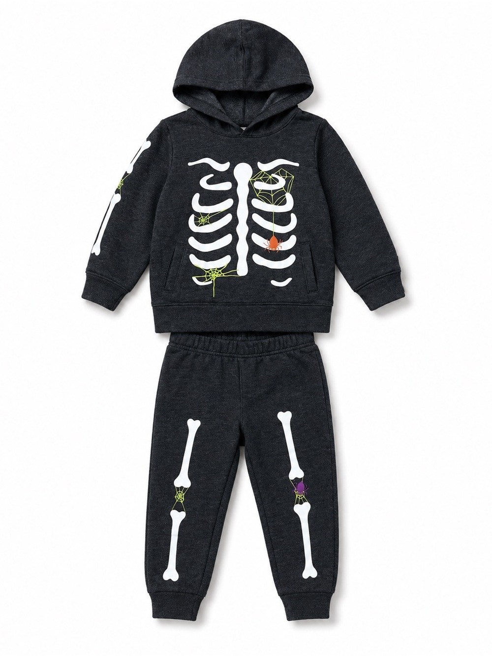 Cat & Jack Toddler Skeleton Hoodie Jogger Halloween Outfit Set Toddler 2T